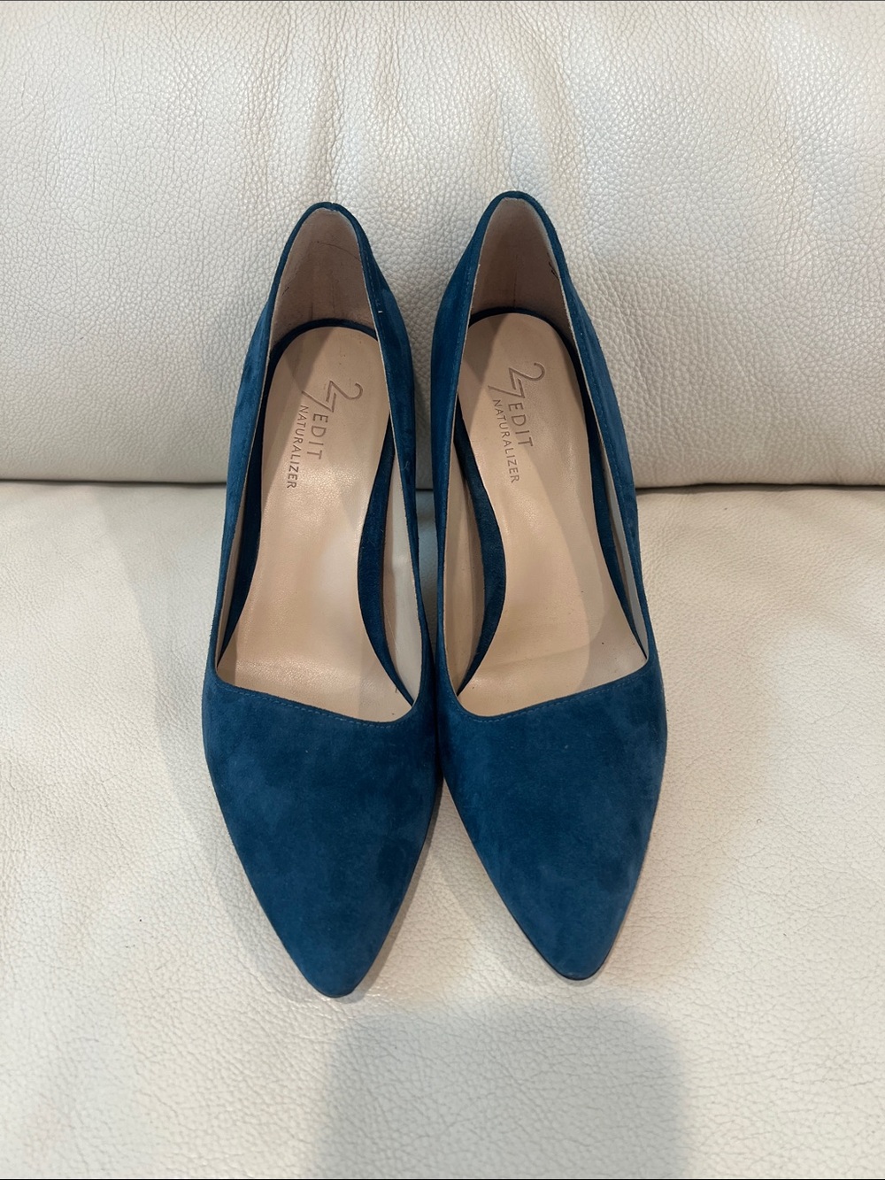 Naturalizer Teal Suede Pointed-Toe Pumps